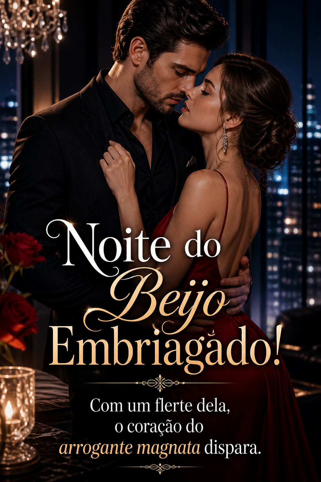 Noite do Beijo Embriagado! Com um flerte dela, o coração do arrogante magnata dispara.